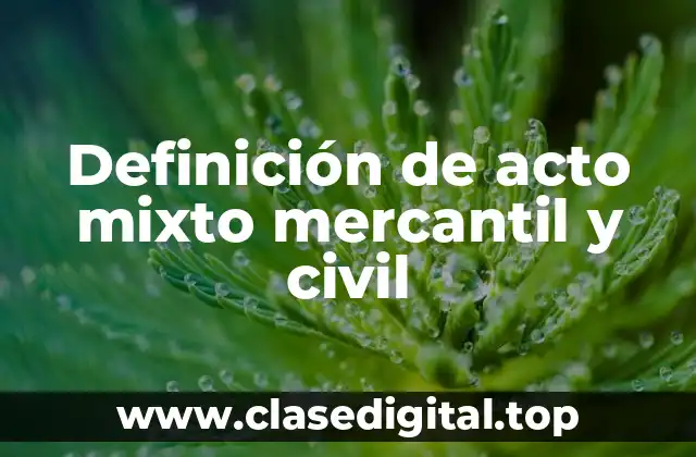 Definición de acto mixto mercantil y civil