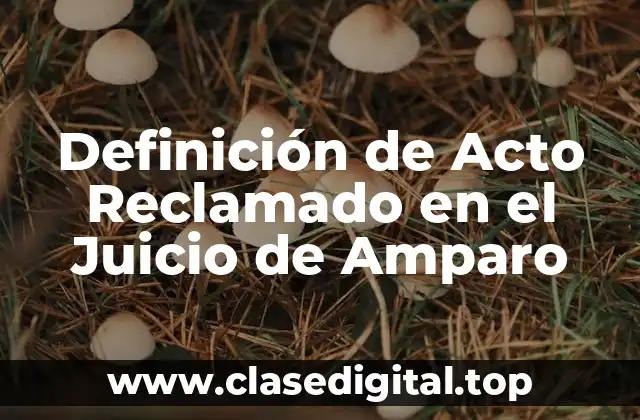 Definición de Acto Reclamado en el Juicio de Amparo