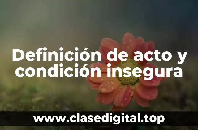Definición de acto y condición insegura