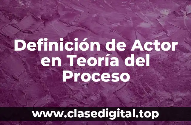Definición de Actor en Teoría del Proceso