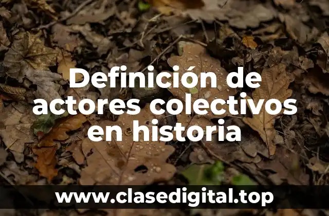 Definición de actores colectivos en historia