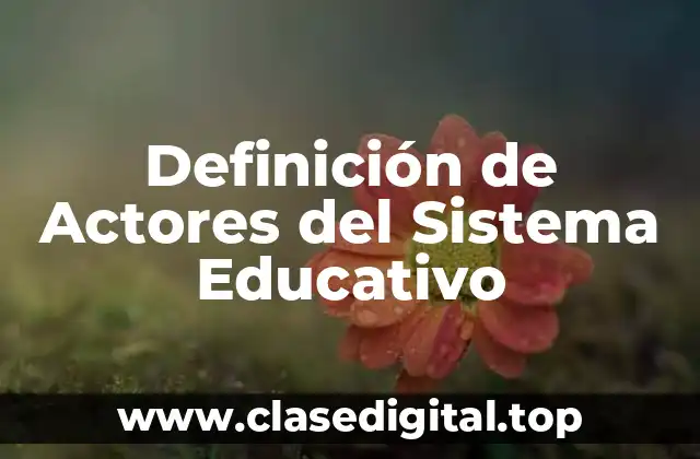 Definición de Actores del Sistema Educativo