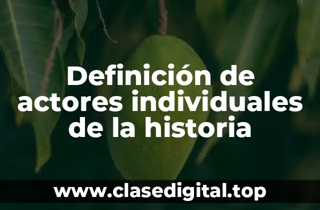 Definición de actores individuales de la historia