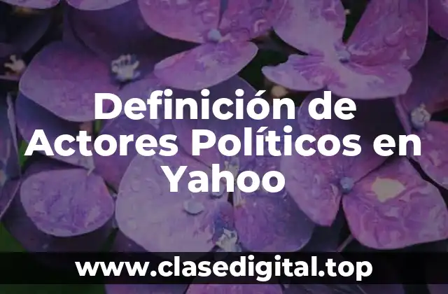 Definición de Actores Políticos en Yahoo
