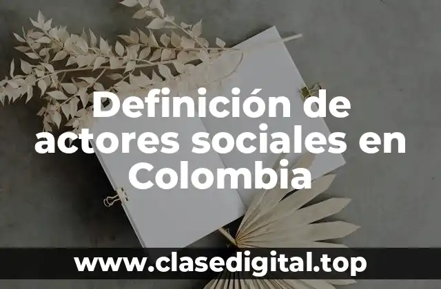 Definición de actores sociales en Colombia