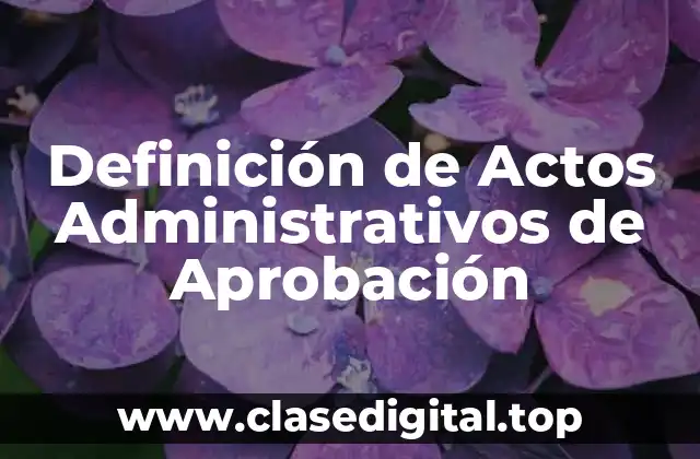 Definición de Actos Administrativos de Aprobación