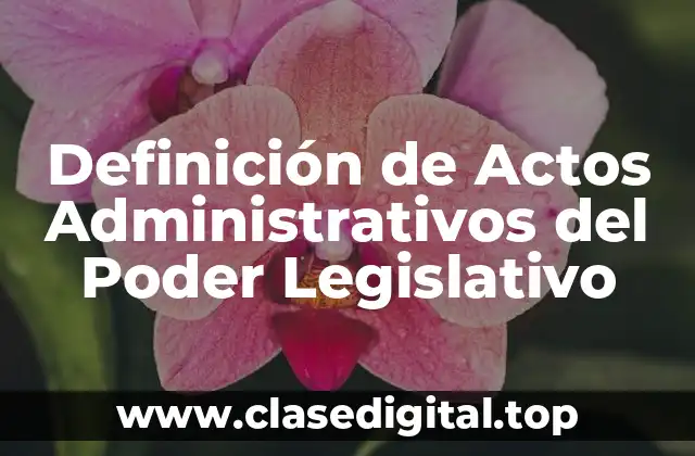 Ejemplos de Actos Administrativos del Poder Legislativo