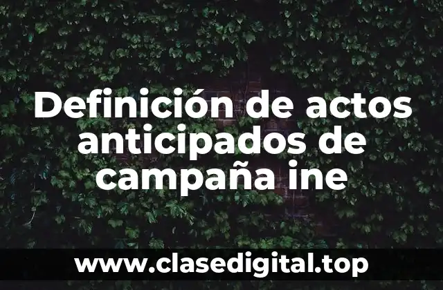 Definición de actos anticipados de campaña ine