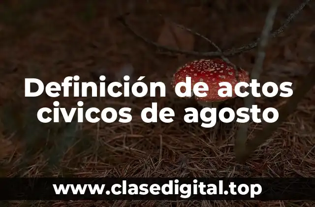 Ejemplos de actos civicos de agosto