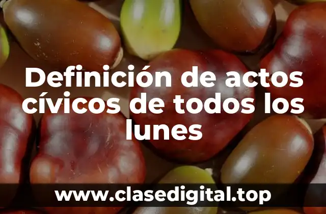 Ejemplos de actos cívicos de todos los lunes