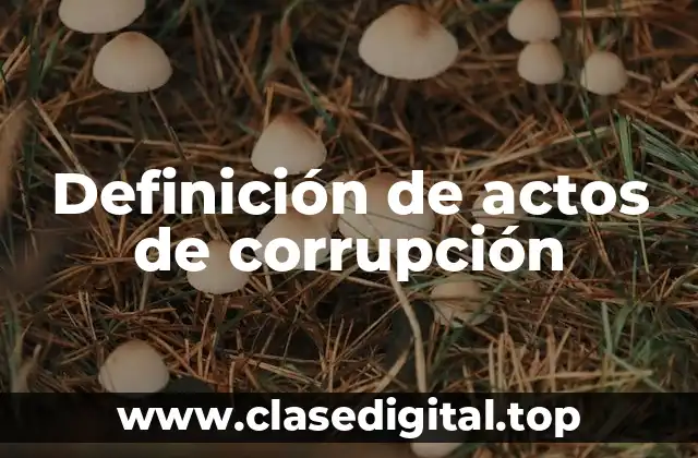 Definición de actos de corrupción