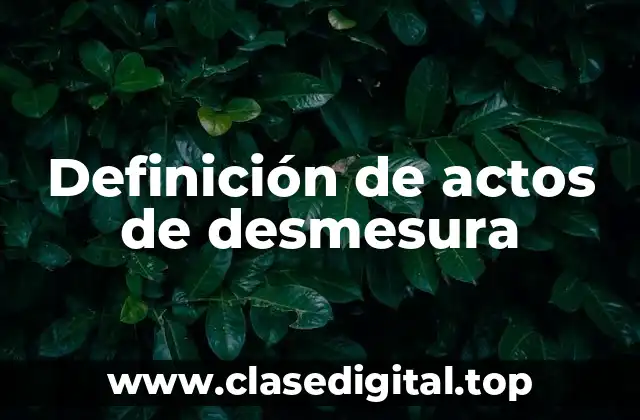 Definición de actos de desmesura