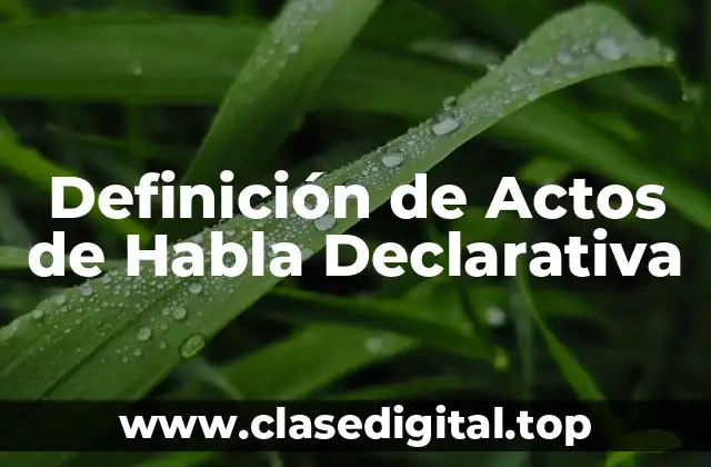 Definición de Actos de Habla Declarativa