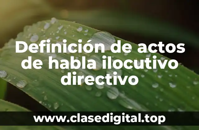 Definición de actos de habla ilocutivo directivo