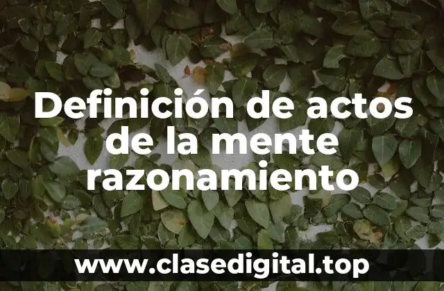 Definición de actos de la mente razonamiento