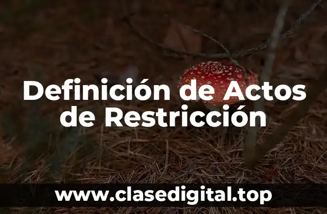 Definición de Actos de Restricción