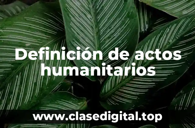 Ejemplos de actos humanitarios