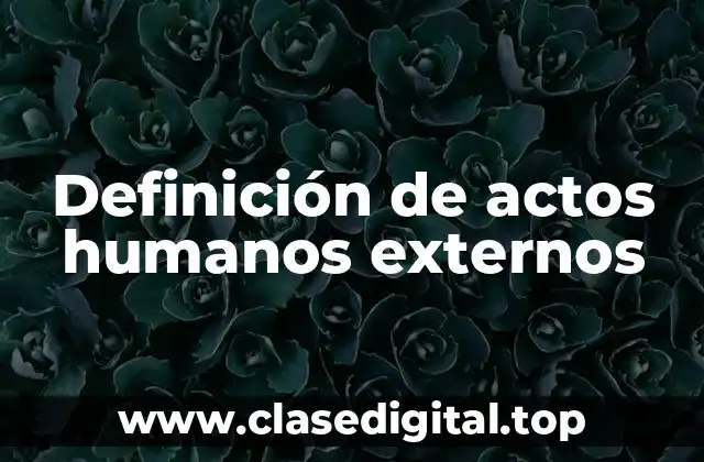Ejemplos de actos humanos externos