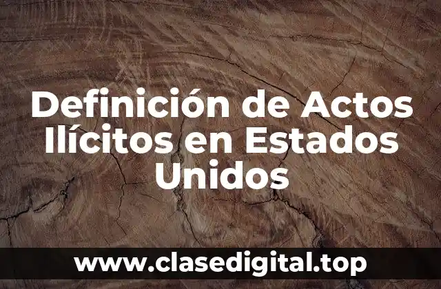 Definición de Actos Ilícitos en Estados Unidos