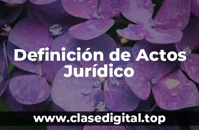 Definición de Actos Jurídico