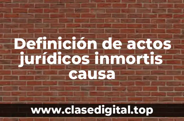 Definición de actos jurídicos inmortis causa