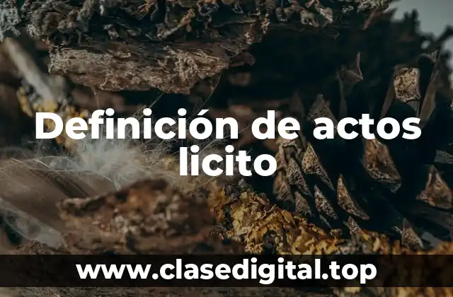 Ejemplos de actos licito