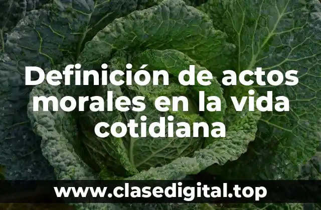 Definición de actos morales en la vida cotidiana
