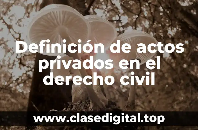Definición de actos privados en el derecho civil