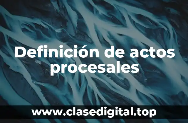 Definición técnica de acto procesal