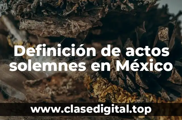 Definición de actos solemnes en México