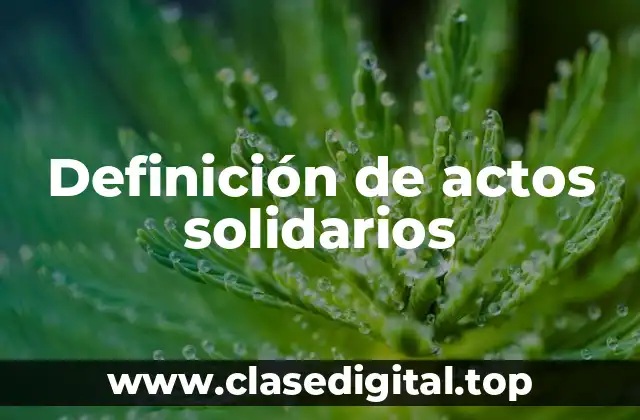 Definición de actos solidarios