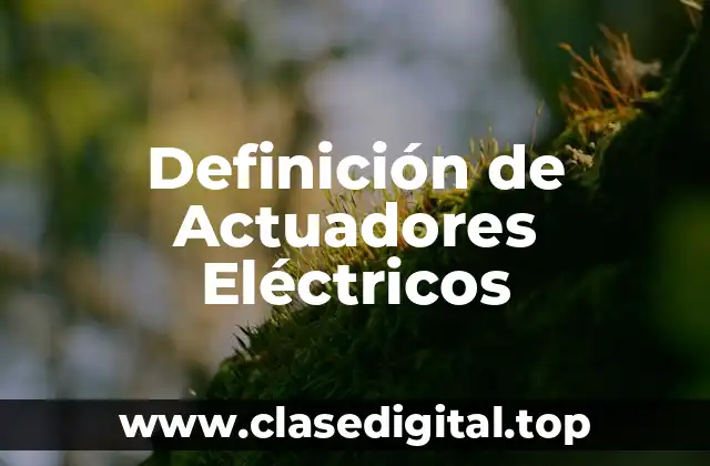 Definición de Actuadores Eléctricos