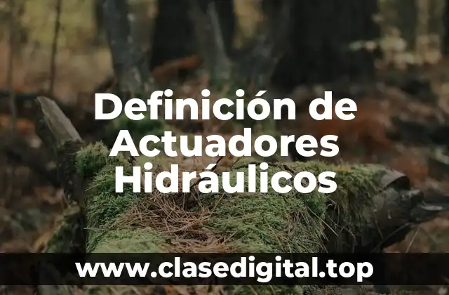 Definición de Actuadores Hidráulicos