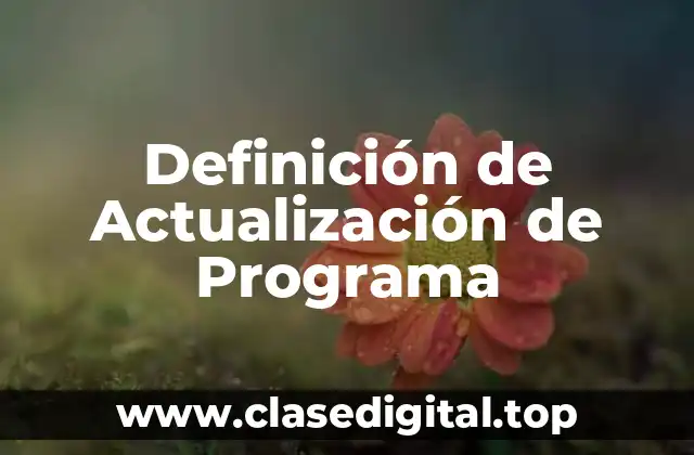 Definición de Actualización de Programa