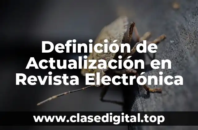 Definición de Actualización en Revista Electrónica