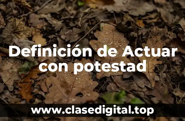 Definición de Actuar con potestad