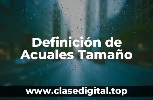 Definición de Acuales Tamaño