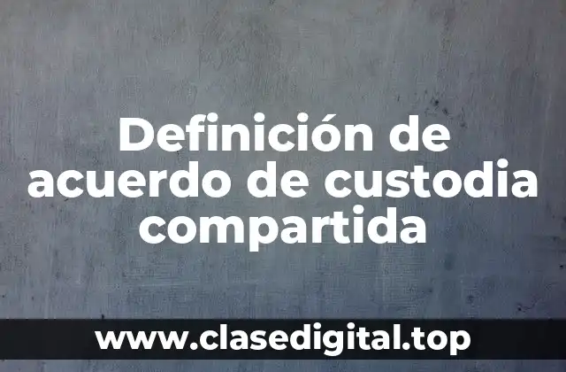 Ejemplos de acuerdo de custodia compartida