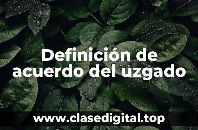 Definición de acuerdo del uzgado