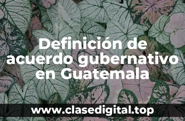 Definición de acuerdo gubernativo en Guatemala