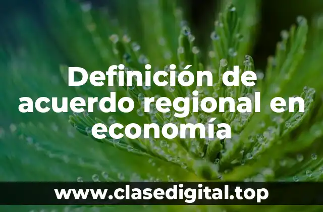 Definición de acuerdo regional en economía