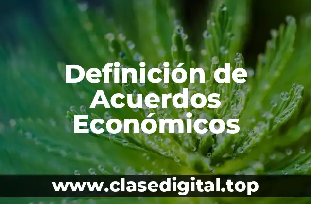 Definición de Acuerdos Económicos