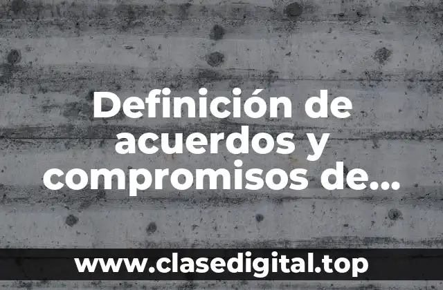 Definición de acuerdos y compromisos de matematicas