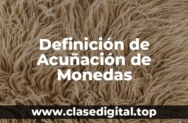 Definición técnica de Acuñación de Monedas