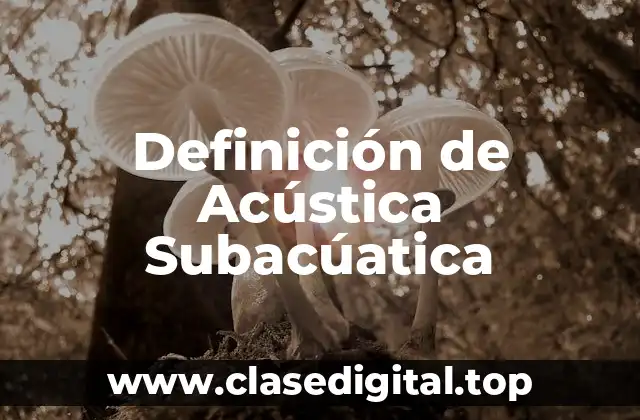 Definición de Acústica Subacúatica