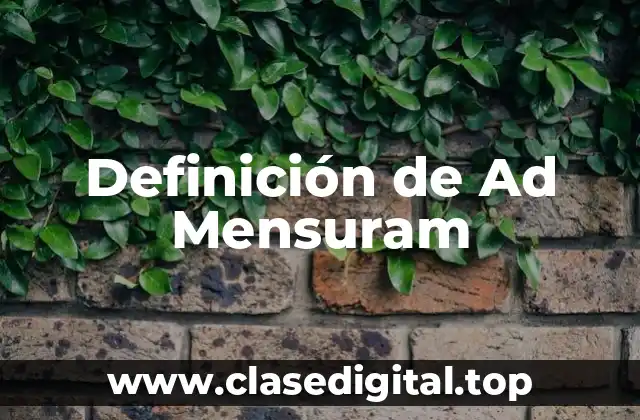 Definición de Ad Mensuram