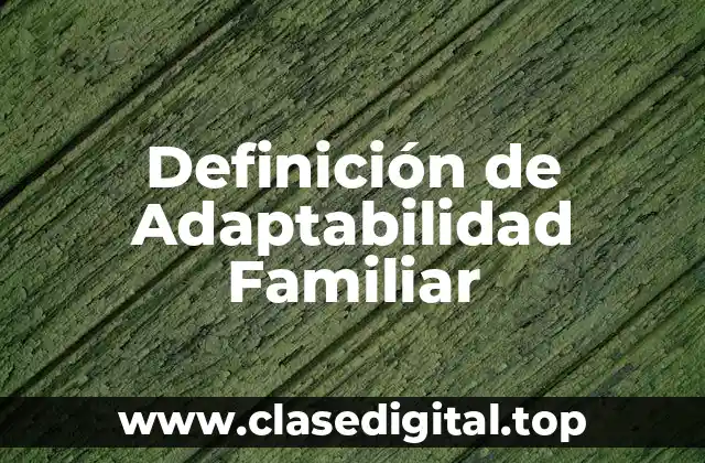 Definición de Adaptabilidad Familiar