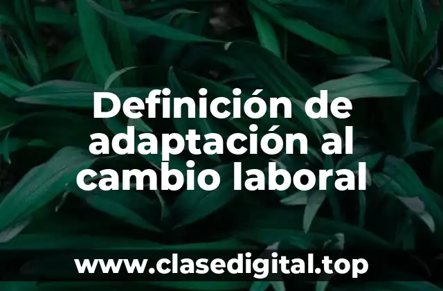 Definición de adaptación al cambio laboral
