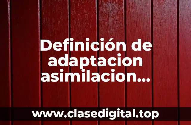 Definición de adaptacion asimilacion acomodacion y equilibrio