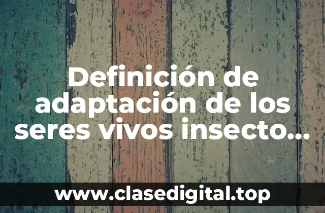 Ejemplos de adaptación de los seres vivos insecto hoja